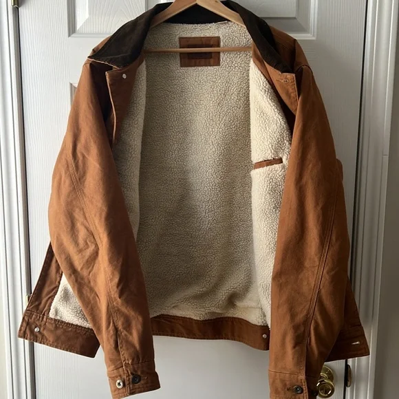 Woolrich Sherpa lined Canvas Trucker Jacket XL - Picture 7 of 13